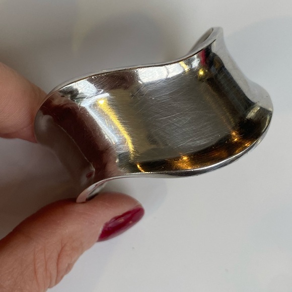 Taxco Jewelry - Vintage 925 TAXCO Mexico Sterling Silver Wave Cuff Bracelet